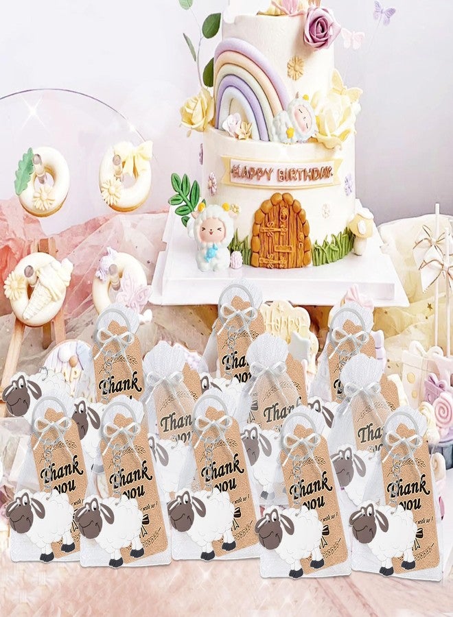 CiciBear 60 Pack Sheep Decorations - 20 Keychains, 20 Tags, 20 Gift Bags for Barnyard Farm Animal Themed Party, Baby Shower, School Party, Zoo Kids Birthday - Image 4